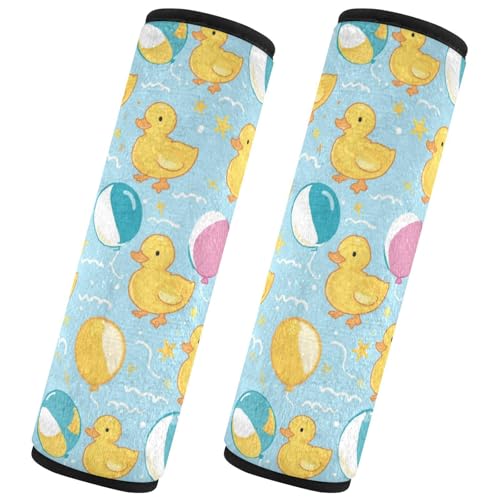 Seat Belt Covers 2 Pack Cute Ducks Car Seat Strap Covers Super Soft Balloons Stars Car Seat Neck Cover for Boys Girls Adults Babies S