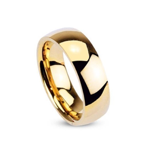 Tapsi´s CoolbodyartCoolbodyart Anillo De Acero Inoxidable dorado Clásico Alianza alto brillo pulido 6mm Ancho Tamaños anillo 47 (15) - 69 (22)