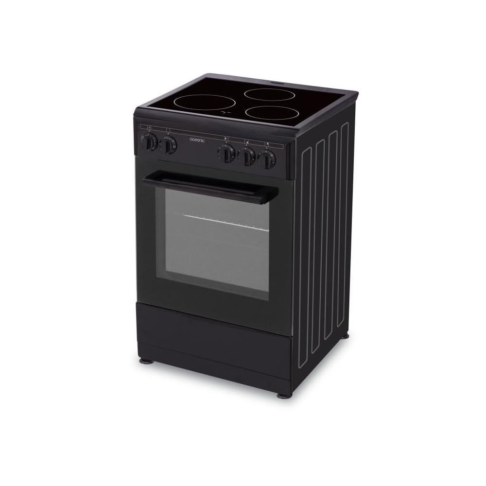 OCEANIC CV5050B8 Cuisiniere vitrocéramique 50x50 - Four convection naturelle - 48 L - Noir