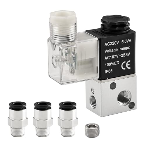Heschen Elektrisches pneumatisches Magnetventil 3V1-06 220VAC PT1/8 3/2 Wege normal geschlossen CE mit Beschlägen und Schalldämpfer Heschen Elektrisches pneumatisches Magnetventil 3V1-06 220VAC PT1/8 3/2 Wege normal geschlossen CE mit Beschlägen und Schalldämpfer