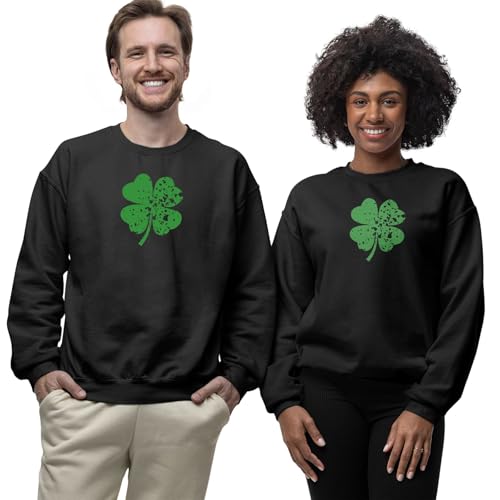 Four Leaf Clover Sweatshirt, Shamrock Graphic Pullover, St Patricks Day Sweater For Men Women4