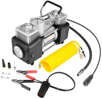 12V Air Compressor Vehicle Inflator Pump With Tire Repair Tool Kit (Universal Fit)
