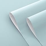 Akywall Textured Blue Contact Paper Solid Light Blue Wallpaper Peel and Stick Solid Blue Self Adhesive Vinyl Roll Removable Wallcovering for Bedroom Nursery Cabinet Drawers 15.7 X 78.7inch
