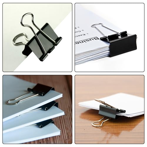 Miniatura 7 de 180 Piezas Pinzas Palas Abatibles, Clips Plegables De Metal, Pinzas Metalicas, Clips De Papel Bulldog Para Carpetas, Escolares Oficina Notas Papelería Documentos, 15 19 25 32mm