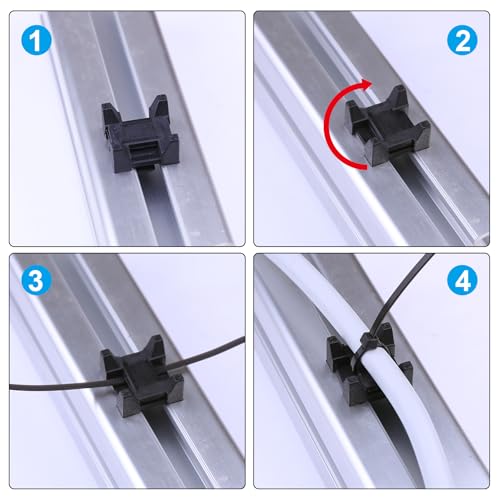 image for Xadnitu 25 Pieces Plastic Cable Zip Tie Mounting Blocks, Drop-In Base 