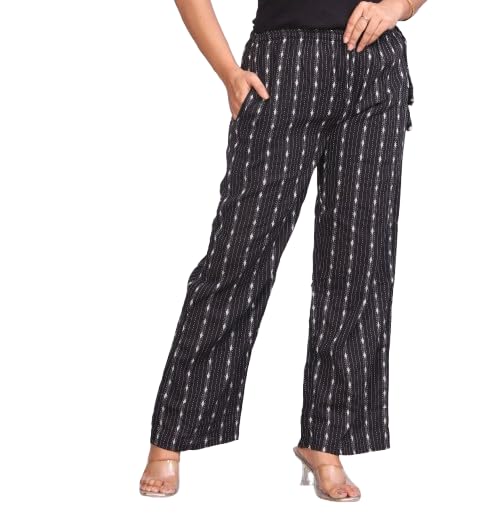 MUNAZKIM Cotton Regular fit Palazzo | Flared Palazzo Pants with Pocket for Women & Girls | Relaxed Bottom Wear-image-38