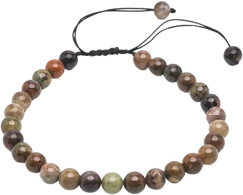 Womens Mens Handmade 6mm Gemstone Beaded Bracelet Adjusable | Chakra Crystal Healing Gemstone Friendship Bracelet