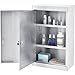 Global Industrial Stainless Steel Narcotics Cabinet, Double Door/Double Lock, 18