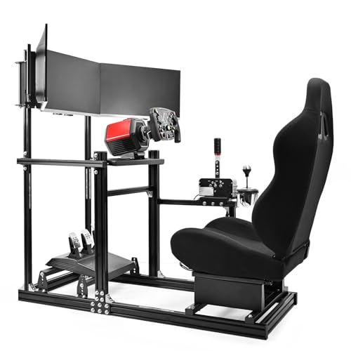 Dardoo 3060 �A���~�����[�V���O�V�~�����[�^�[�R�b�N�s�b�g�C�g���v�����j�^�[�X�^���h�A�u���b�N�V�[�g�t���C�p�� Logitech�A�p�� Thrustmaster�A�p�� Fanatec�ɑΉ��A�X�e�A�����O�z�C�[������уy�_���͊܂܂�Ă��܂���