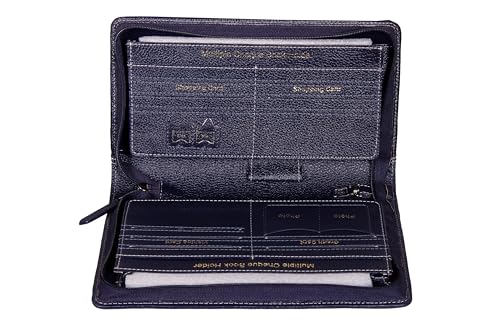 Image of Sukeshcraft Multiple Cheque Book Holder | Original Leather Holds Upto 8 Cheque Books (Leather, Blue)