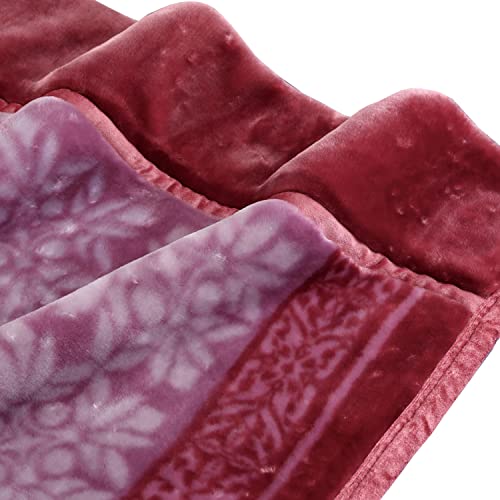 昭和西川 毛布 シングル 二枚合わせ フォルテ ヘビーなボリューム感 肌ざわり なめらか 約2.6kg 140x200㎝ ピンク