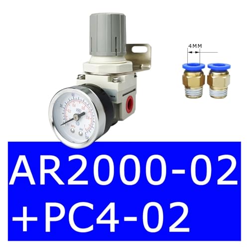 Régulateur de pression pneumatique AR2000-02 valve de soulagement air comprimé 1/4"