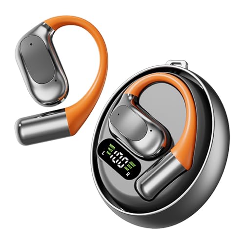 Auriculares con gancho para la oreja con control táctil, auriculares abiertos, efectos de sonido espaciales, ajuste estable, compatibles con dispositivos móviles, ideales para viajes, negocios y