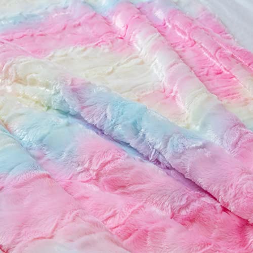 Super Soft Plush Throw Blanket, Tie Dye Cozy Fuzzy Blankets 50X60 Inches,Fluffy Sherpa Warm Microfiber Fleece Colorful Throws Blanket For Chair,Couch,Bed Rainbow #TOP3