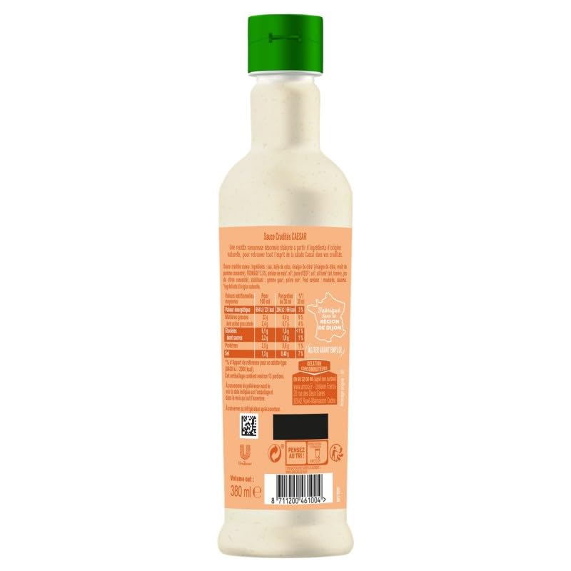 AMORA Sauce Crudité Caesar 380Ml - L'assaisonnement parfait pour vos salades et crudités - Savourez l'été avec Amora! - Lot De 4 - Vendu Par Lot