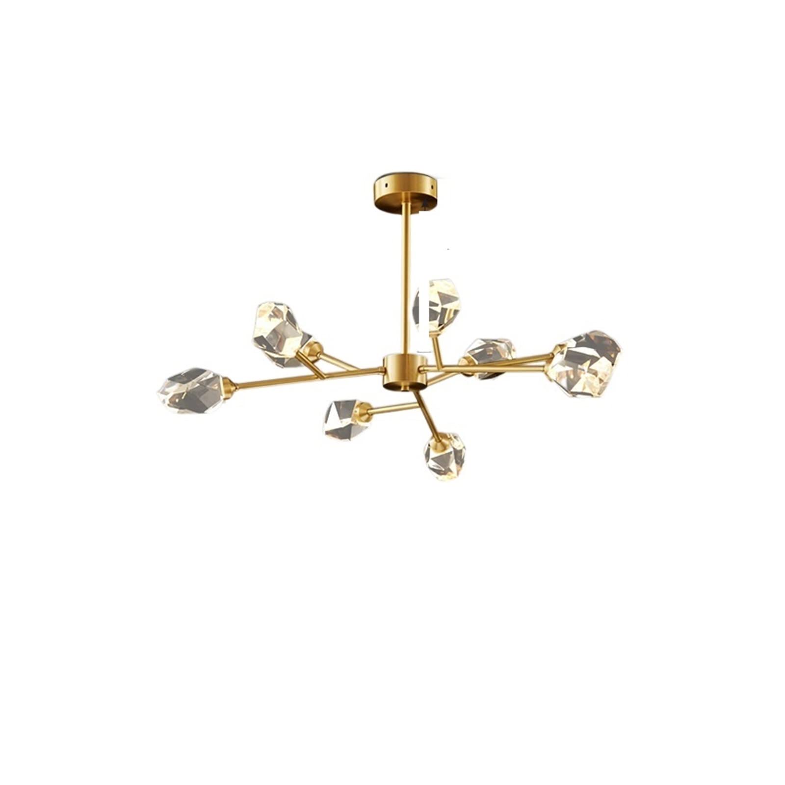 ASerZenith Chandeliers Light Luxury All Copper Crystal Chandelier Villa Living Room Lamp Creative Art Chandelier Nordic Net Red Bedroom Hall Lamp,Hanging Light,Copper 9