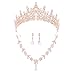 Feltent Gold Tiaras and Crowns Jewelry Set for Women Tiaras Earrings and Necklace for Wedding Rhinestone Crystal Bridal Jewelry Sets for Costume Birthday Party Prom Gifts