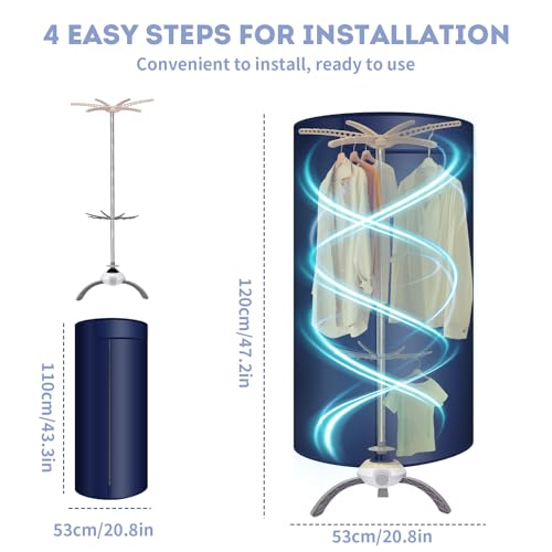 Portable Clothes Dryer Upgraded Large Capacity,Mini 900W Foldable Portable Dryer for Clothes and Shoes,Quick&Easy to Use Compact Dryer for Laundry Travel Apartments Families and RV