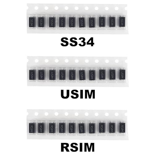 7 Werte von Dioden 70PCS SMA M1 M4 M7 SS14 SS34 US1M RS1M SMD schnell schaltendes Schottky-Gleichrichterdioden-Sortimentsset Elektronische Komponenten-Sortimentsset