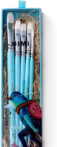 Image of THOOVI - HIMI Little Bird - Brush Set - 5 pcs - Blue