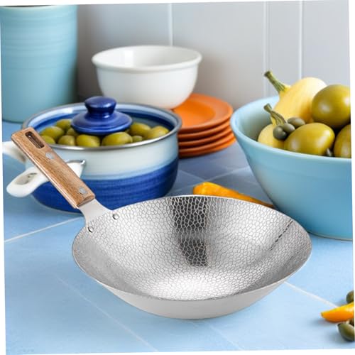 Wok de acero inoxidable BESTOYARD con mango de madera miniatura 4