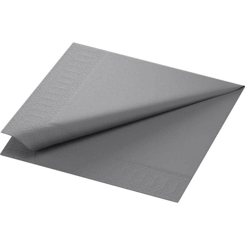 Duni 179003 2 plis Serviettes en papier, 40 cm x 40 cm, granite Gris (lot de 1250)