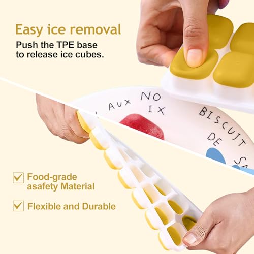 Bandejas para hielo de silicona, 14 celdas, tapa removible miniatura 3