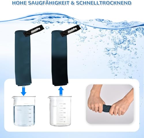 Mikrofaser Handtuch 3er Set - Groß 200×100cm & 2 Klein 80×40cm, Schnelltrocknend Microfaser Sporthandtuch, für Reisehandtuch, Badetuch, Fitness & Sport Handtücher und Strandtuch (Dunkelblau) – Bild 8