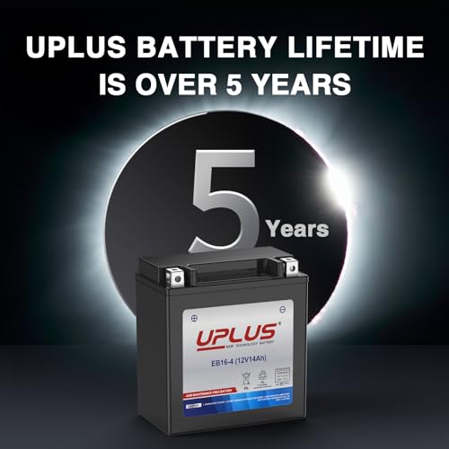 Image of UPLUS Motorcycle Battery EB16-4 replace for YTX16-BS 12V14AH 215CCA Maintenance Free & High Performance AGM Replacement for UTV Snowmobile ATV