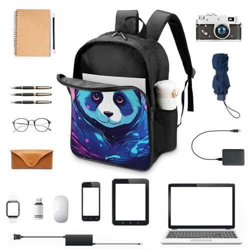 Mochila de panda escolar infantil con protector de lluvia y arnés pectoral 4