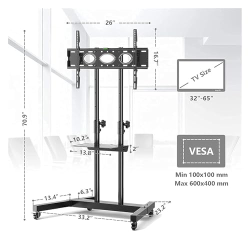 Soporte móvil para TV con ruedas para pantallas de 32-65 pulgadas miniatura 2