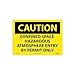 NMC C442AB OSHA Sign, Legend "CAUTION - CONFINED SPACE HAZARDOUS ATMOSPHERE ENTRY BY PERMIT ONLY", 14" Length x 10" Height, Aluminum, Black on Yellow