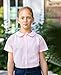 French Toast Girls' Peter Pan Collar Short Sleeve Blouse, Pink, 14