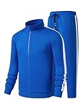 JMIERR Mens Tracksuit 2 Piece Full Zip Jacket and Sweatpants 2025 Fall Jogging Warm Up Sweatsuits Sets, M, Blue