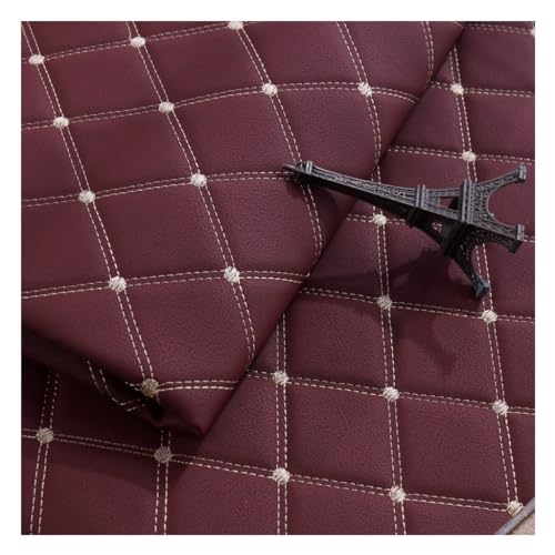 Tissu simili cuir souple lie de vin 1,4x10m pour ameublement et auto