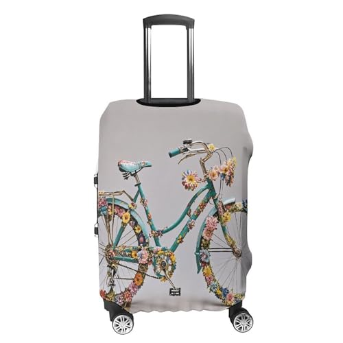 Flower Bicycle Suitcase Covers Luggage Protector - Travel Elastic Baggage Case Protective, Washable Anti-scratch Large Suit Case Cover for Suitcases Fits 19-32 Inch Luggages XL4