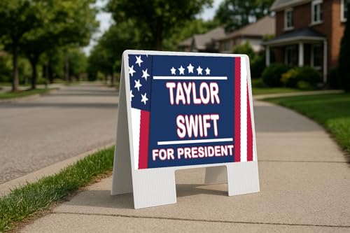 Taylor Swift President Flag 5 Stars Folding Coroplast A-Frame with Double-Sided 23in x23in