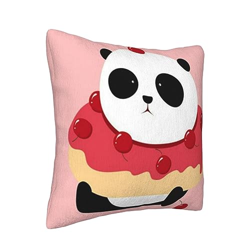 Housse de coussin velours côtelé panda pour cocooning au salon