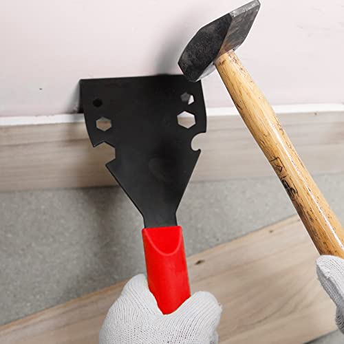 Manufore Trim Puller Pry Bar With Silicone Handle And 1050 Steel Multi-Tool Heavy Duty Tile Removal Tool For Removing Wood Floor, Baseboard, Door Casings, Tiles, Nail Pulling Red #TOP5