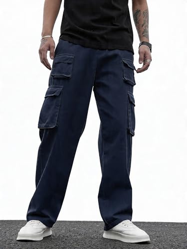 Image of Lymio Cargo for Men | Cotton Cargo Pant | Drawstring Waist Pant (Also Available in Plus Sizes) (38-41)