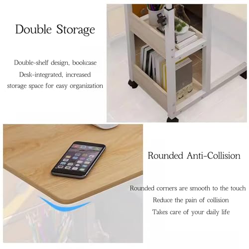 Table de chevet avec étagères et support ordinateur pour chambre à coucher
