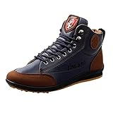 FNKDOR Klassische Stiefel Herren Kurzschaft Sport Freizeitschuhe High-top Vintage Schuhe gr 42 EU Blau