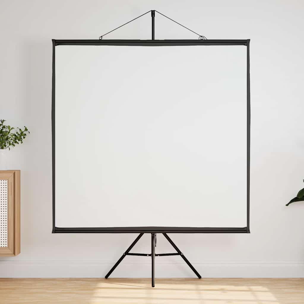 Schermo per proiettore con treppiede, 81 pollici, 1:1, portatile, per home theater, presentazioni e lezioni, pieghevole, estensibile, opaco, riflettente, telaio stabile