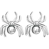 SUPVOX Pendientes de Araña de Plata 925 para Mujer, Accesorios de Halloween, Joyas para Disfraz de Bruja, Pendientes de Ocho Patas Realistas