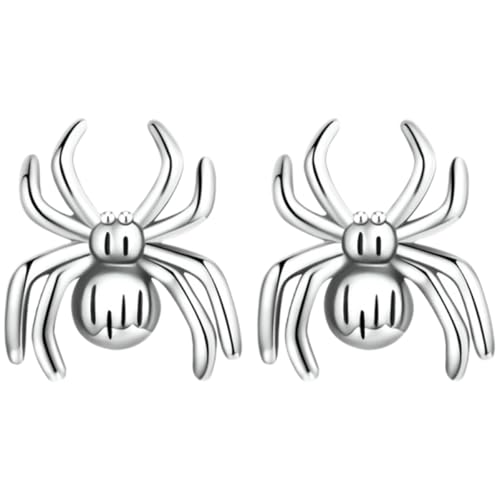 Pendientes de aro antialérgicos diseño araña de plata para evitar molestias en orejas sensibles