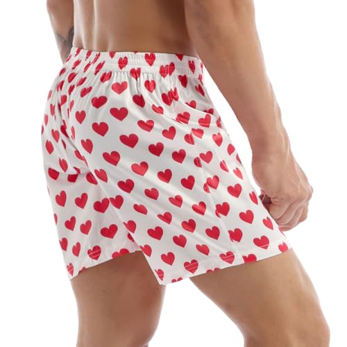 ACSUSS Men Adults Frilly Satin Boxers Shorts Silk Summer Sleep Bottom Underwear for Valentines Day4