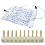 Urinalkondom-Set – 10 Stück Kondom Katheter Externer (25 MM) + Urinbeutel 2000ml, für Eine Sorgenfreie Versorgung Bei Harninkontinenz Tag und Nacht, Geeignet für Männer