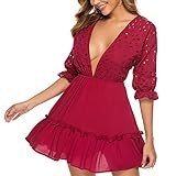 Modedesign: Das überkreuzte rückenfreie Kleid ist sexy und super süß, der Rundhalsausschnitt und die überkreuzten Träger am Rücken offen rückenfrei sehen sexy und modisch aus.