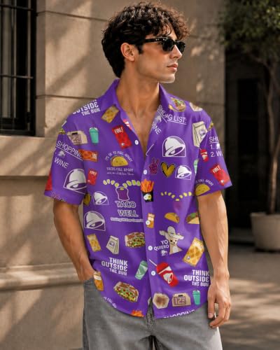 Image of 99TIMORO Horror Movie Men's Halloween Button Down Shirts Short Sleeve Top