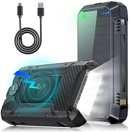 49800mAh Cargador Solar: 30W PD 3.0A USB C Carga Rápida Bateria E...